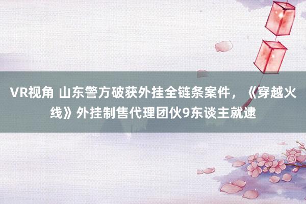 VR视角 山东警方破获外挂全链条案件,《穿越火线》外挂制售代理团伙9东谈主就逮