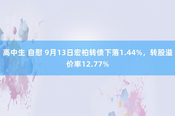 高中生 自慰 9月13日宏柏转债下落1.44%,转股溢价率12.77%
