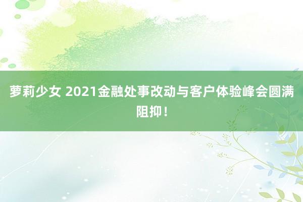 萝莉少女 2021金融处事改动与客户体验峰会圆满阻抑!