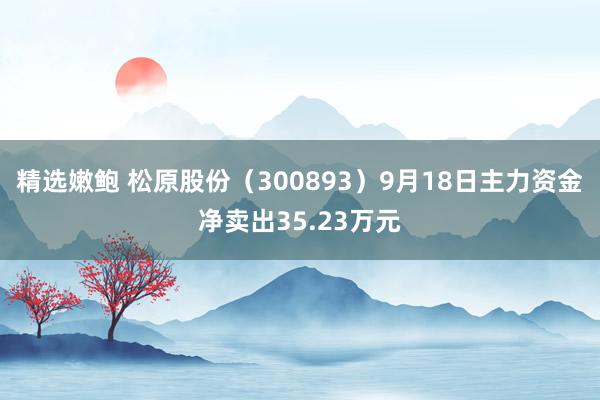精选嫩鲍 松原股份(300893)9月18日主力资金净卖出35.23万元