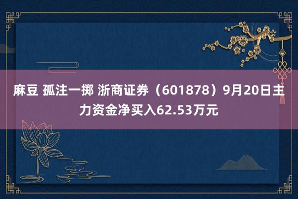麻豆 孤注一掷 浙商证券(601878)9月20日主力资金净买入62.53万元