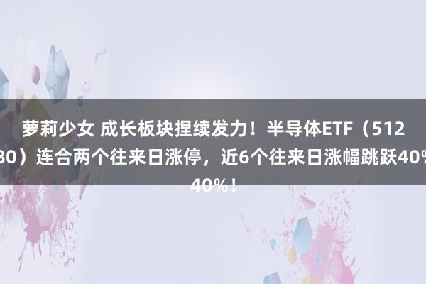 萝莉少女 成长板块捏续发力!半导体ETF(512480)连合两个往来日涨停,近6个往来日涨幅跳跃40%!