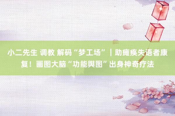 小二先生 调教 解码“梦工场”|助瘫痪失语者康复!画图大脑“功能舆图”出身神奇疗法
