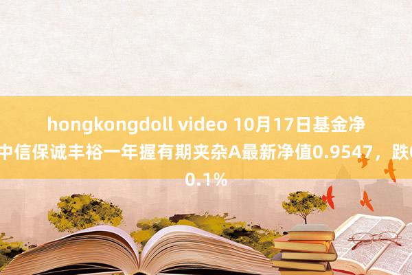 hongkongdoll video 10月17日基金净值:中信保诚丰裕一年握有期夹杂A最新净值0.9547,跌0.1%