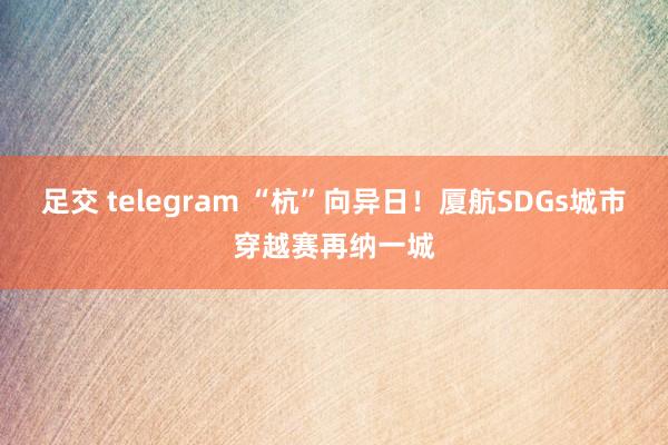 足交 telegram “杭”向异日!厦航SDGs城市穿越赛再纳一城