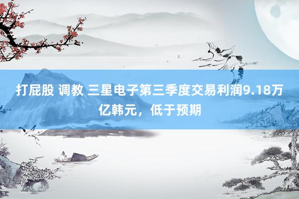 打屁股 调教 三星电子第三季度交易利润9.18万亿韩元,低于预期