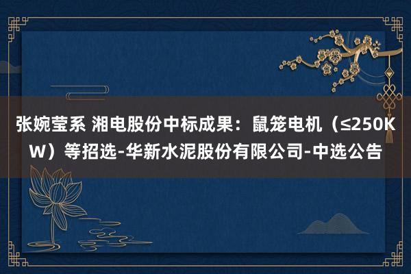 张婉莹系 湘电股份中标成果:鼠笼电机(≤250KW)等招选-华新水泥股份有限公司-中选公告