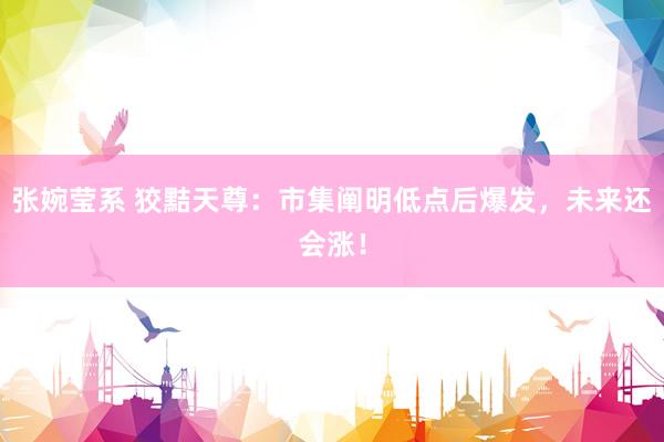 张婉莹系 狡黠天尊:市集阐明低点后爆发,未来还会涨!