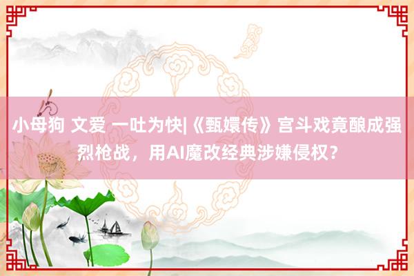 小母狗 文爱 一吐为快|《甄嬛传》宫斗戏竟酿成强烈枪战,用AI魔改经典涉嫌侵权?