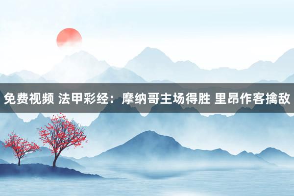 免费视频 法甲彩经:摩纳哥主场得胜 里昂作客擒敌