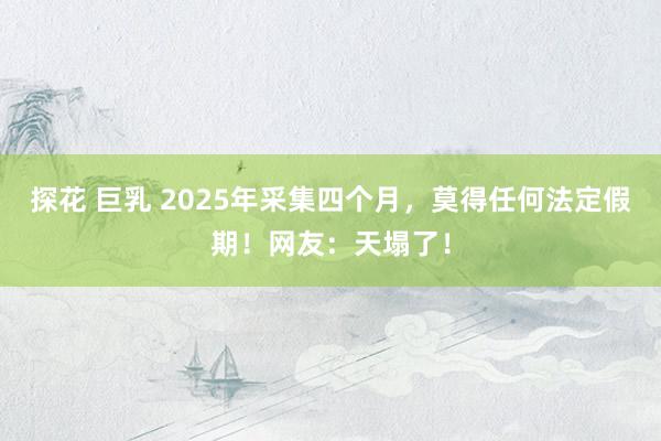 探花 巨乳 2025年采集四个月,莫得任何法定假期!网友:天塌了!