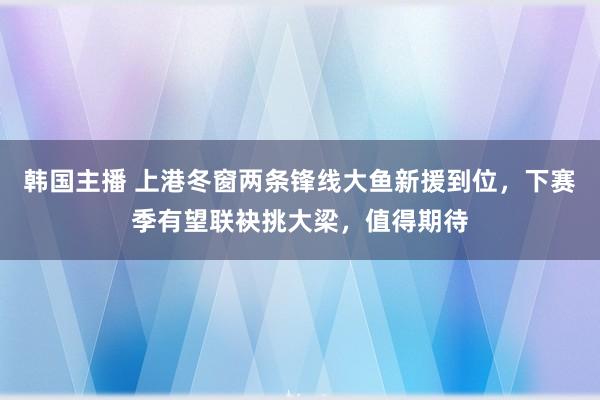 韩国主播 上港冬窗两条锋线大鱼新援到位,下赛季有望联袂挑大梁,值得期待