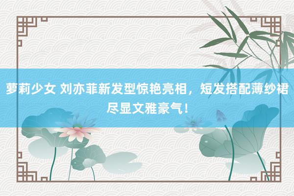 萝莉少女 刘亦菲新发型惊艳亮相,短发搭配薄纱裙尽显文雅豪气!