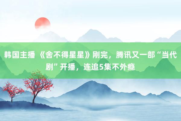 韩国主播 《舍不得星星》刚完,腾讯又一部“当代剧”开播,连追5集不外瘾