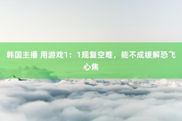 韩国主播 用游戏1:1规复空难,能不成缓解恐飞心焦