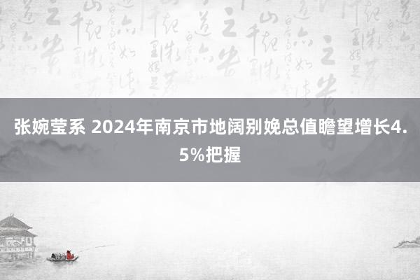 张婉莹系 2024年南京市地阔别娩总值瞻望增长4.5%把握