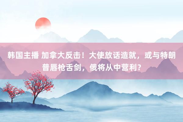 韩国主播 加拿大反击!大使放话造就,或与特朗普唇枪舌剑,俄将从中营利?