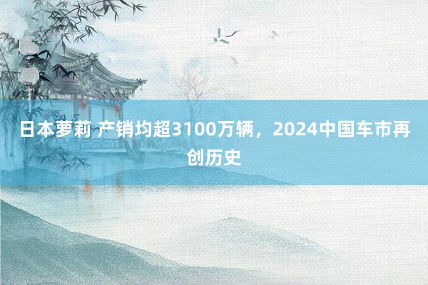 日本萝莉 产销均超3100万辆,2024中国车市再创历史