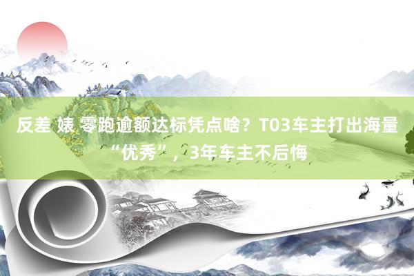 反差 婊 零跑逾额达标凭点啥?T03车主打出海量“优秀”,3年车主不后悔