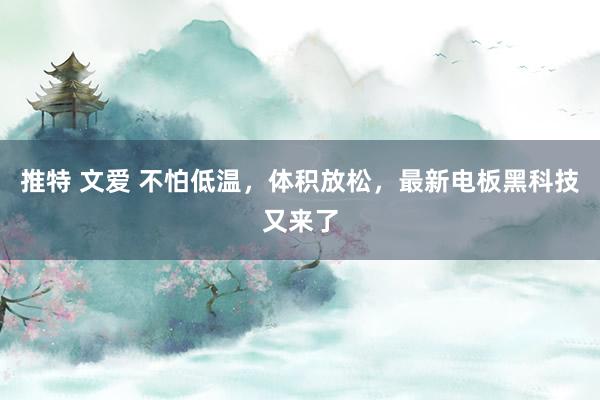 推特 文爱 不怕低温,体积放松,最新电板黑科技又来了