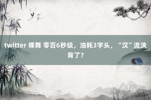 twitter 裸舞 零百6秒级，油耗3字头，“汉”流浃背了？