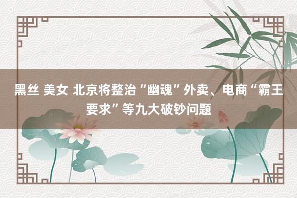 黑丝 美女 北京将整治“幽魂”外卖、电商“霸王要求”等九大破钞问题