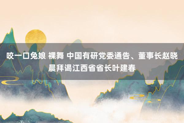 咬一口兔娘 裸舞 中国有研党委通告、董事长赵晓晨拜谒江西省省长叶建春