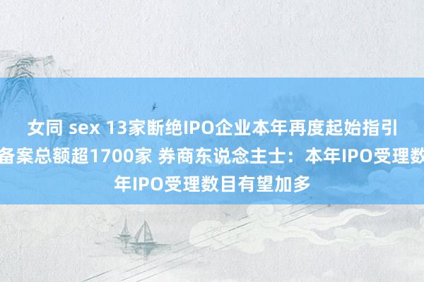 女同 sex 13家断绝IPO企业本年再度起始指引,刻下指引备案总额超1700家 券商东说念主士:本年IPO受理数目有望加多