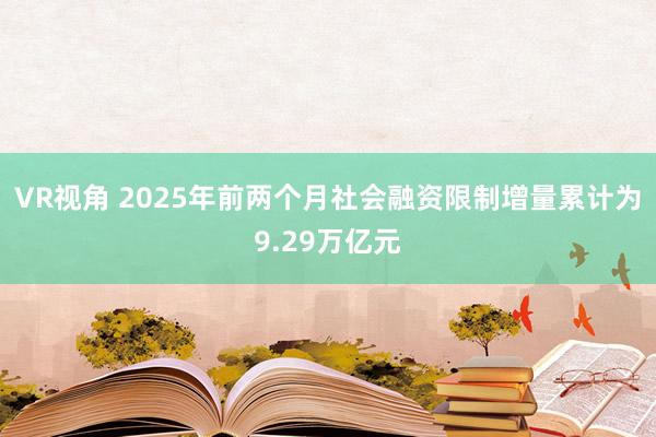 VR视角 2025年前两个月社会融资限制增量累计为9.29万亿元