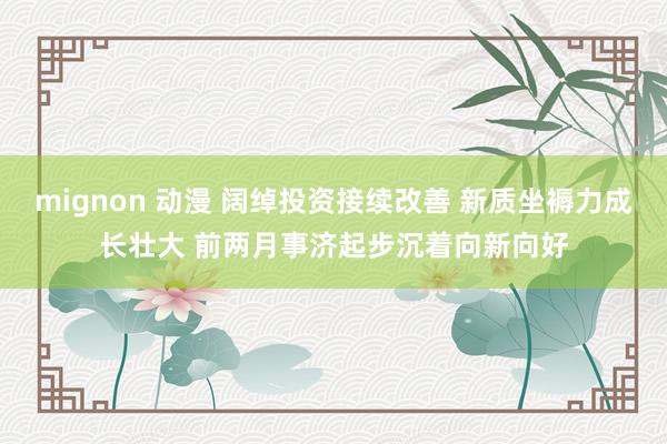 mignon 动漫 阔绰投资接续改善 新质坐褥力成长壮大 前两月事济起步沉着向新向好