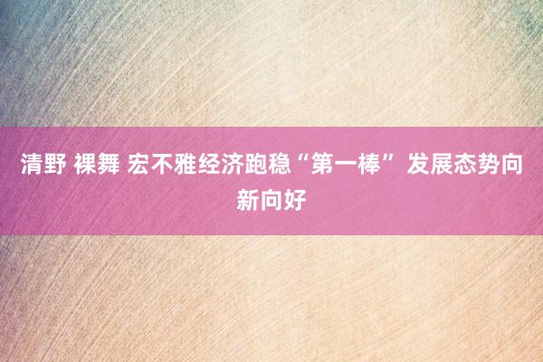 清野 裸舞 宏不雅经济跑稳“第一棒” 发展态势向新向好