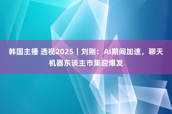 韩国主播 透视2025|刘刚:AI期间加速,聊天机器东谈主市集迎爆发