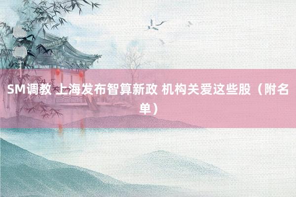 SM调教 上海发布智算新政 机构关爱这些股(附名单)