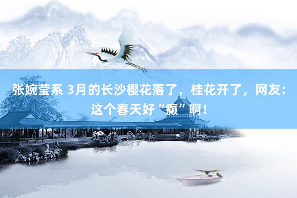 张婉莹系 3月的长沙樱花落了,桂花开了,网友:这个春天好“癫”啊!