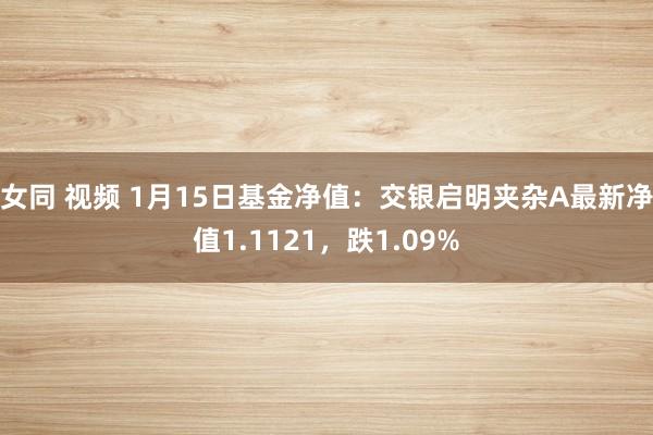 女同 视频 1月15日基金净值:交银启明夹杂A最新净值1.1121,跌1.09%