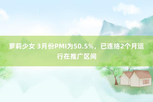 萝莉少女 3月份PMI为50.5%,已连络2个月运行在推广区间