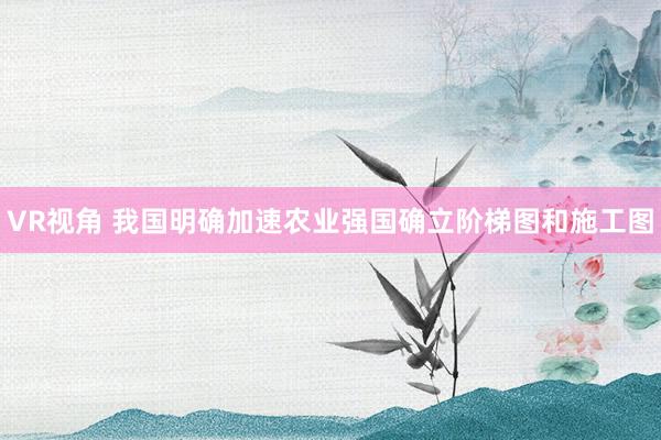 VR视角 我国明确加速农业强国确立阶梯图和施工图