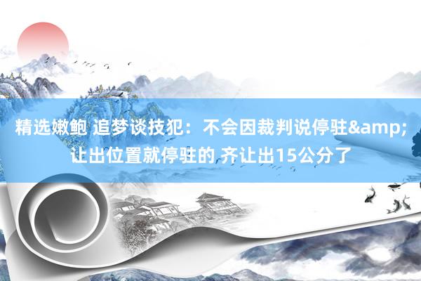 精选嫩鲍 追梦谈技犯:不会因裁判说停驻&让出位置就停驻的 齐让出15公分了