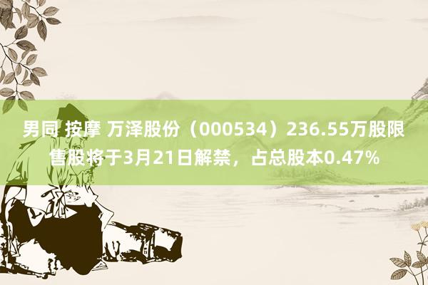 男同 按摩 万泽股份（000534）236.55万股限售股将于3月21日解禁，占总股本0.47%