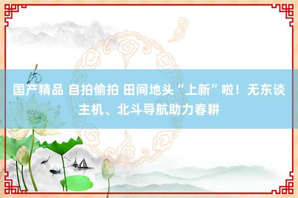 国产精品 自拍偷拍 田间地头“上新”啦!无东谈主机、北斗导航助力春耕