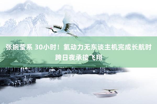 张婉莹系 30小时！氢动力无东谈主机完成长航时跨日夜承接飞翔
