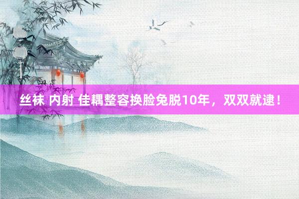 丝袜 内射 佳耦整容换脸兔脱10年,双双就逮!
