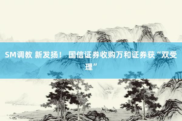 SM调教 新发扬! 国信证券收购万和证券获“双受理”