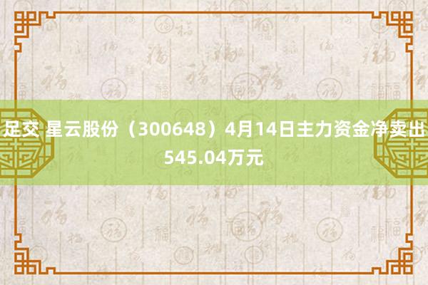 足交 星云股份（300648）4月14日主力资金净卖出545.04万元