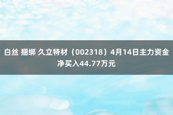 白丝 捆绑 久立特材(002318)4月14日主力资金净买入44.77万元
