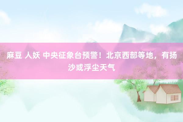 麻豆 人妖 中央征象台预警!北京西部等地,有扬沙或浮尘天气