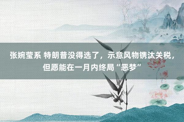 张婉莹系 特朗普没得选了,示意风物镌汰关税,但愿能在一月内终局“恶梦”