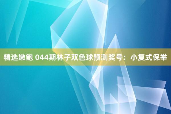 精选嫩鲍 044期林子双色球预测奖号：小复式保举