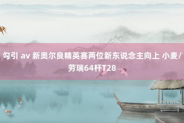 勾引 av 新奥尔良精英赛两位新东说念主向上 小麦/劳瑞64杆T28